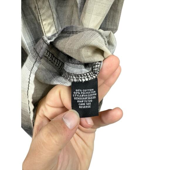 BKE Relaxed Fit Brown Tan Plaid Button Up Shirt Relaxed Fit Men’s Medium - Picture 4 of 6